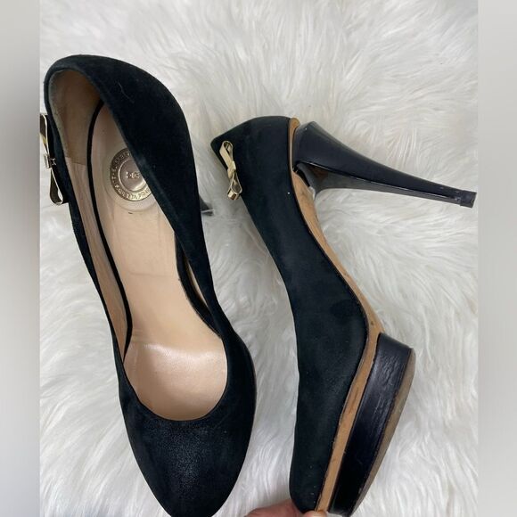 Elisabetta Franchi | black suede heels 38 front platform look - Picture 9 of 9